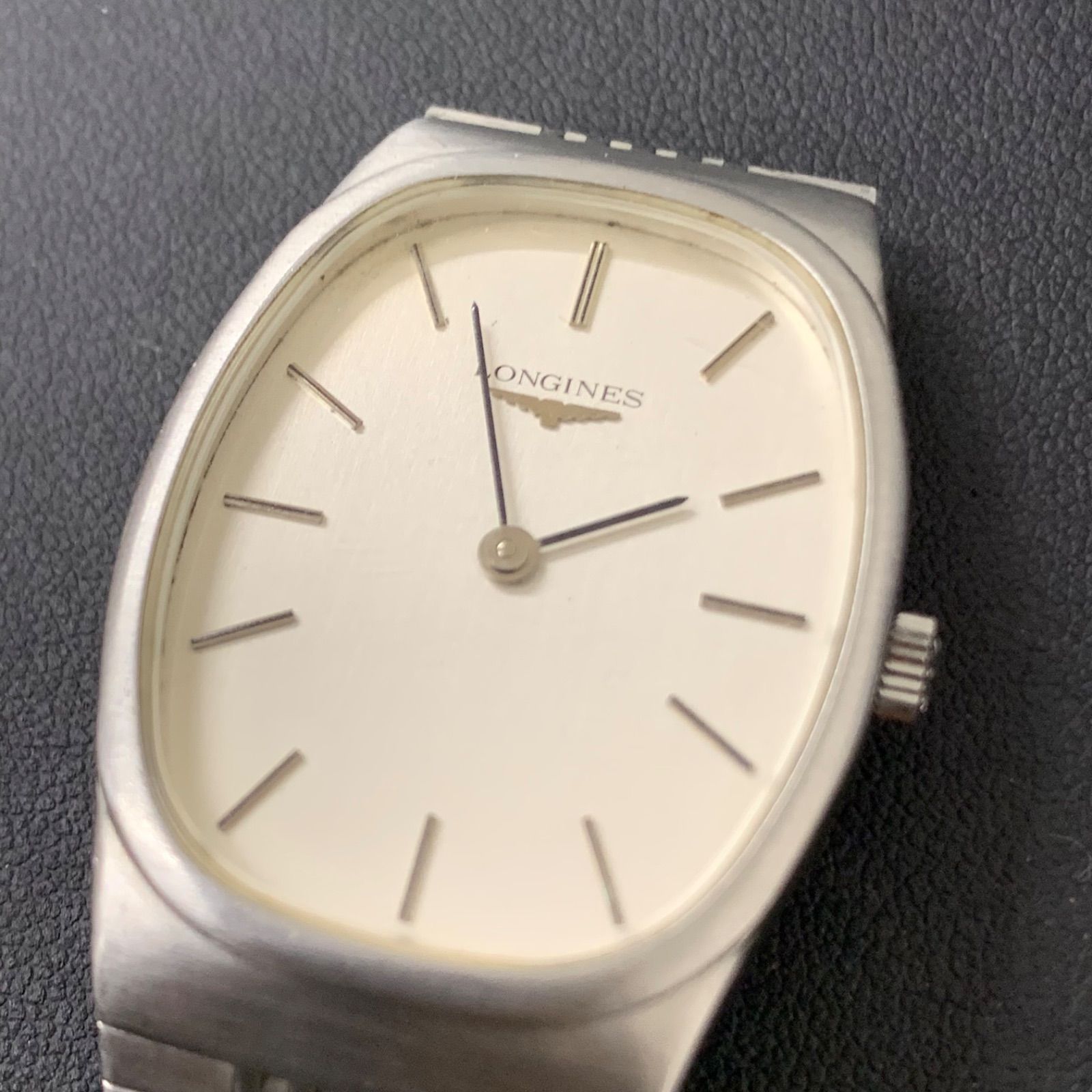 不動品】ロンジン LONGINES 手巻き時計 腕時計 シルバー 秒針