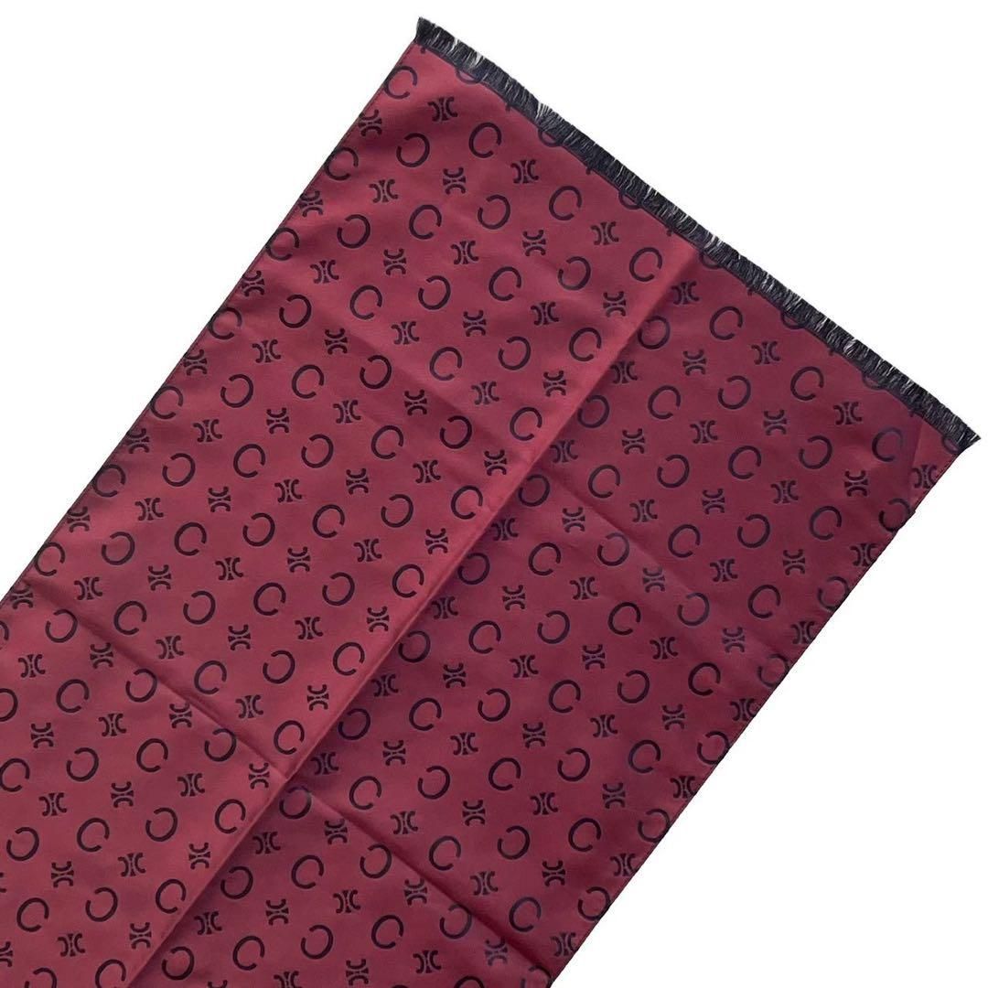 Celine セリーヌ ストール 紫 パープル ロゴ マフラー フリンジ シルク