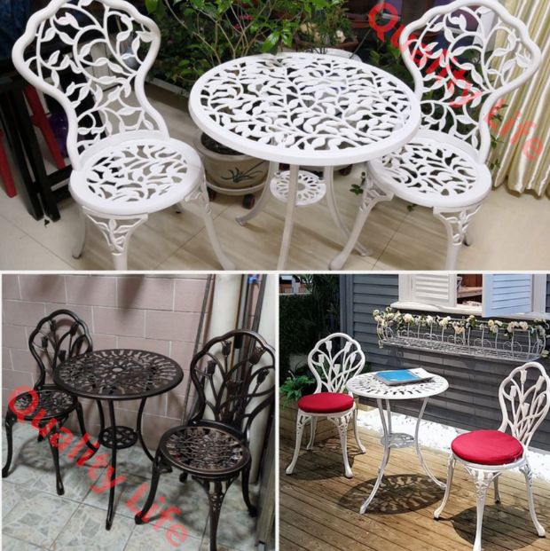 庭園テーブルセット 鋳造アルミニウム