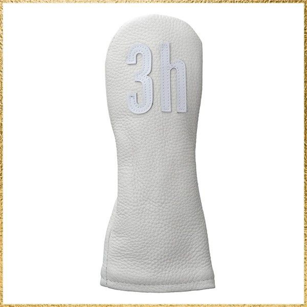 彡 でお届け 彡 レザーヘッドカバー ナンバー HC1122 UT 3 ホワイト