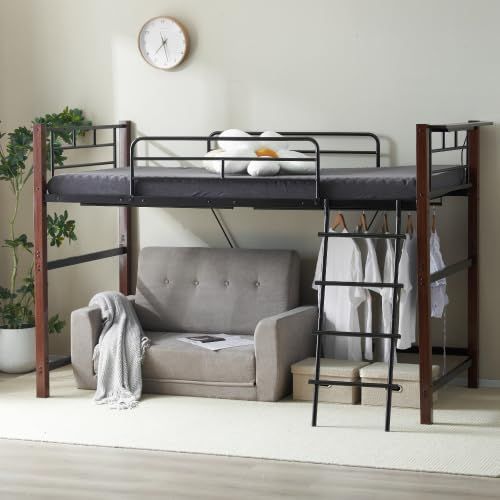 オーエスジェイ(OSJ) ロフトベッド パイプベッド セミダブル ホワイト