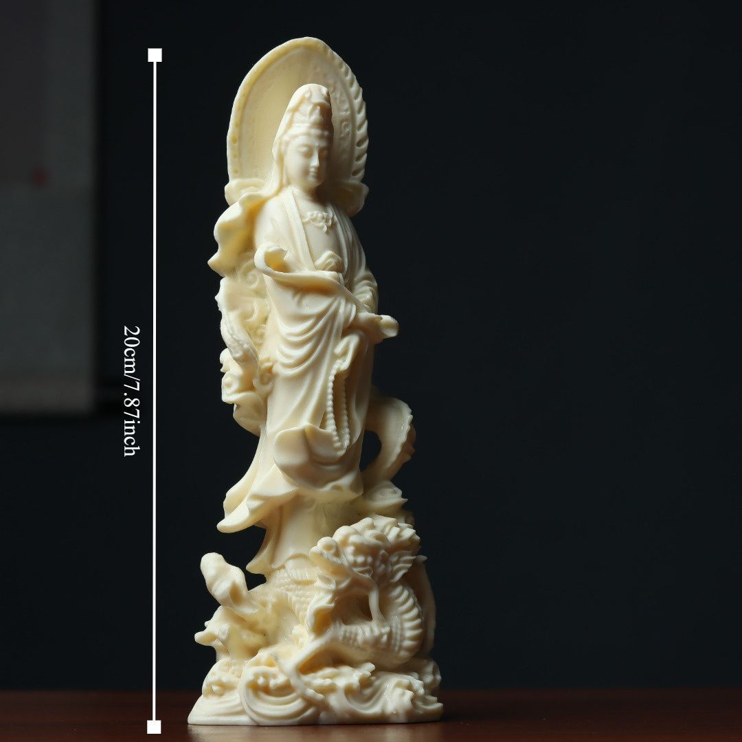 龍上観音菩薩 観音菩薩像 観音様 龍 仏像 置物 神 豊穣 財運