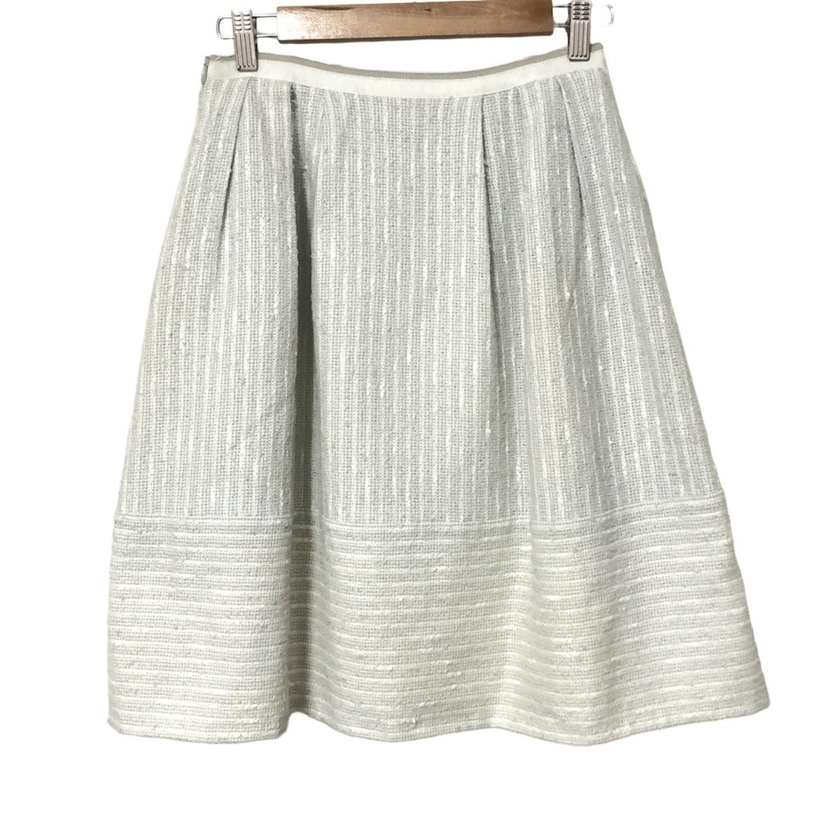 FOXEY クロス フレア スカート キルティング グレー 38 FOXEY グレー