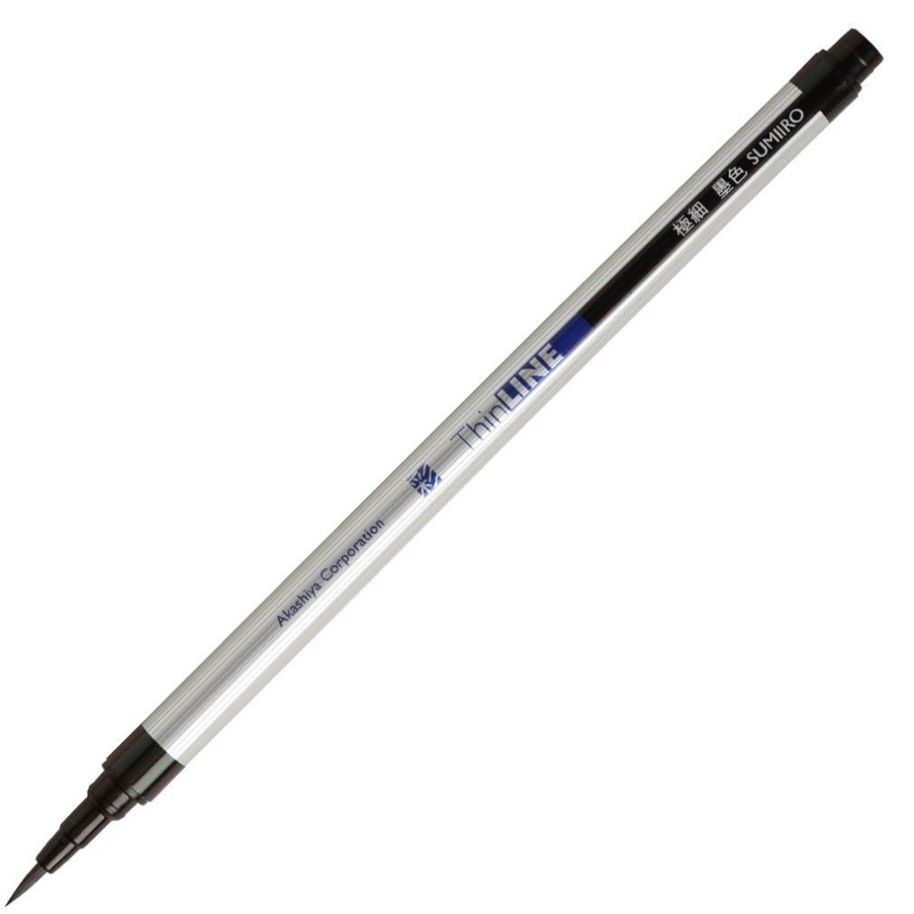 新着商品 筆ペン 細毛筆 彩 ThinLINE あかしや 墨色 5本セット STL300-01