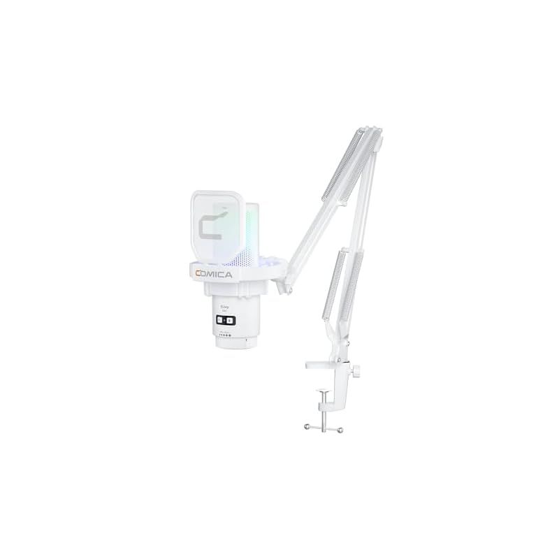 Comica USBコンデンサーマイク ゲーミングマイク ブームアーム付き マイクセット 単一指向性 RGBライティング ノイズ軽減 ワンタッチミュート web配信 ポットキャスト テレワーク コンテンツクリエーター ストリーミング Windows Mac 0