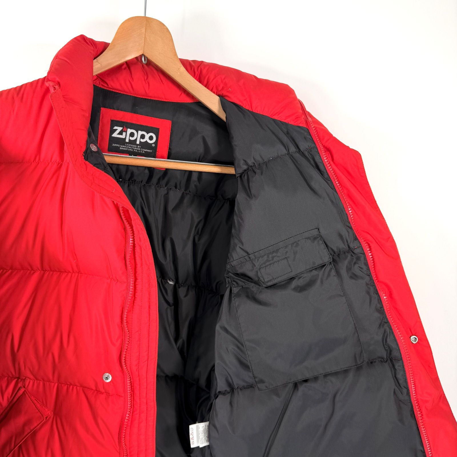 希少 Zippo ダウンジャケット レッド L ジッポ 古着 大きいサイズ