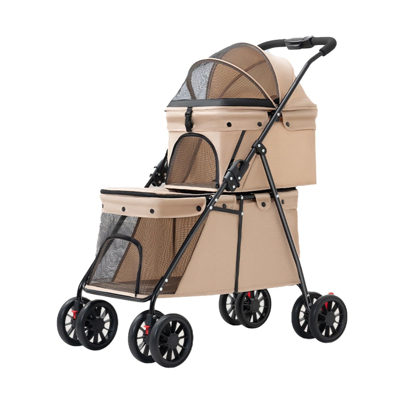 大型犬用 折りたたみペットカート 耐荷重60kg 通気性良好 大型犬用