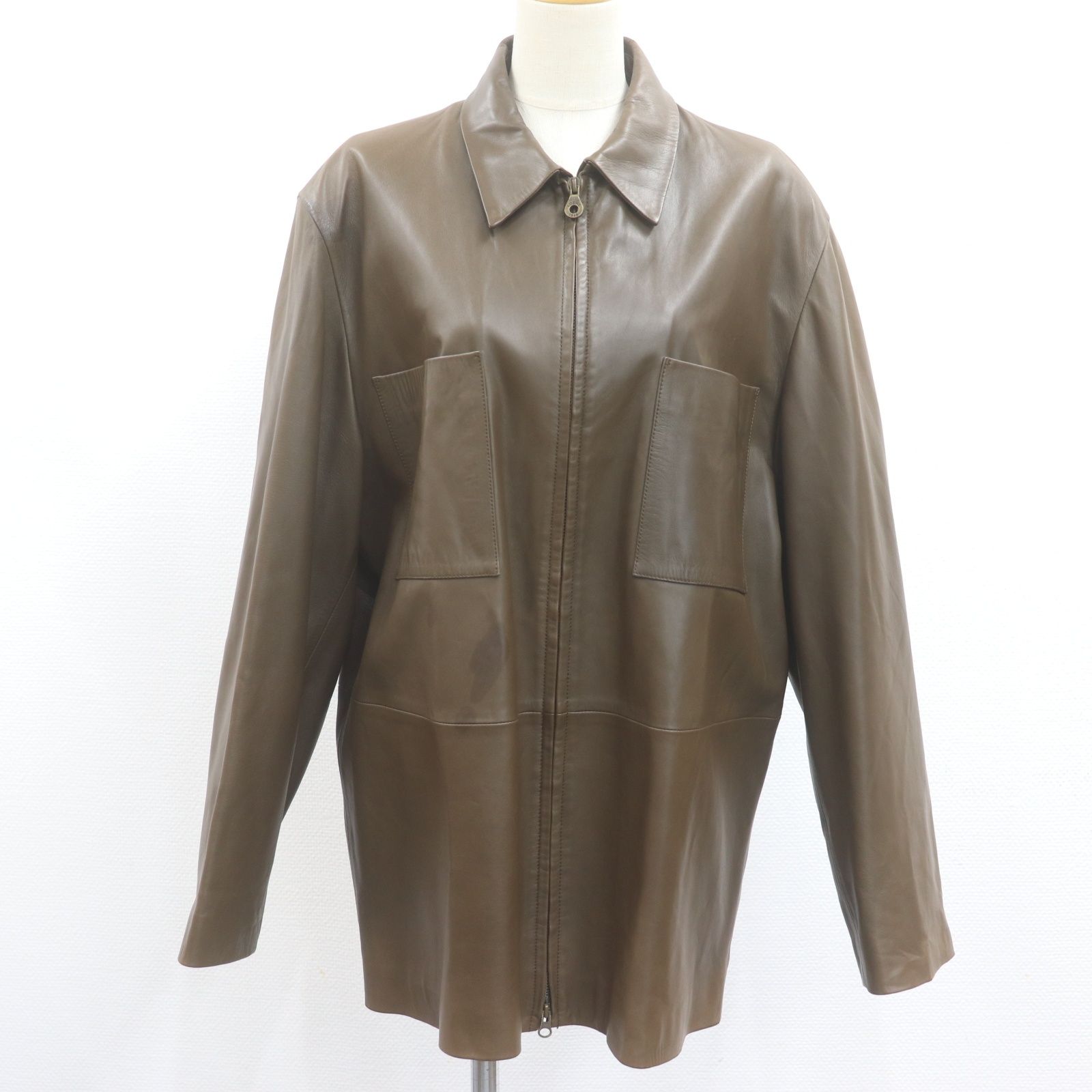 vintage loewe レザーブルゾン ダークブラウン