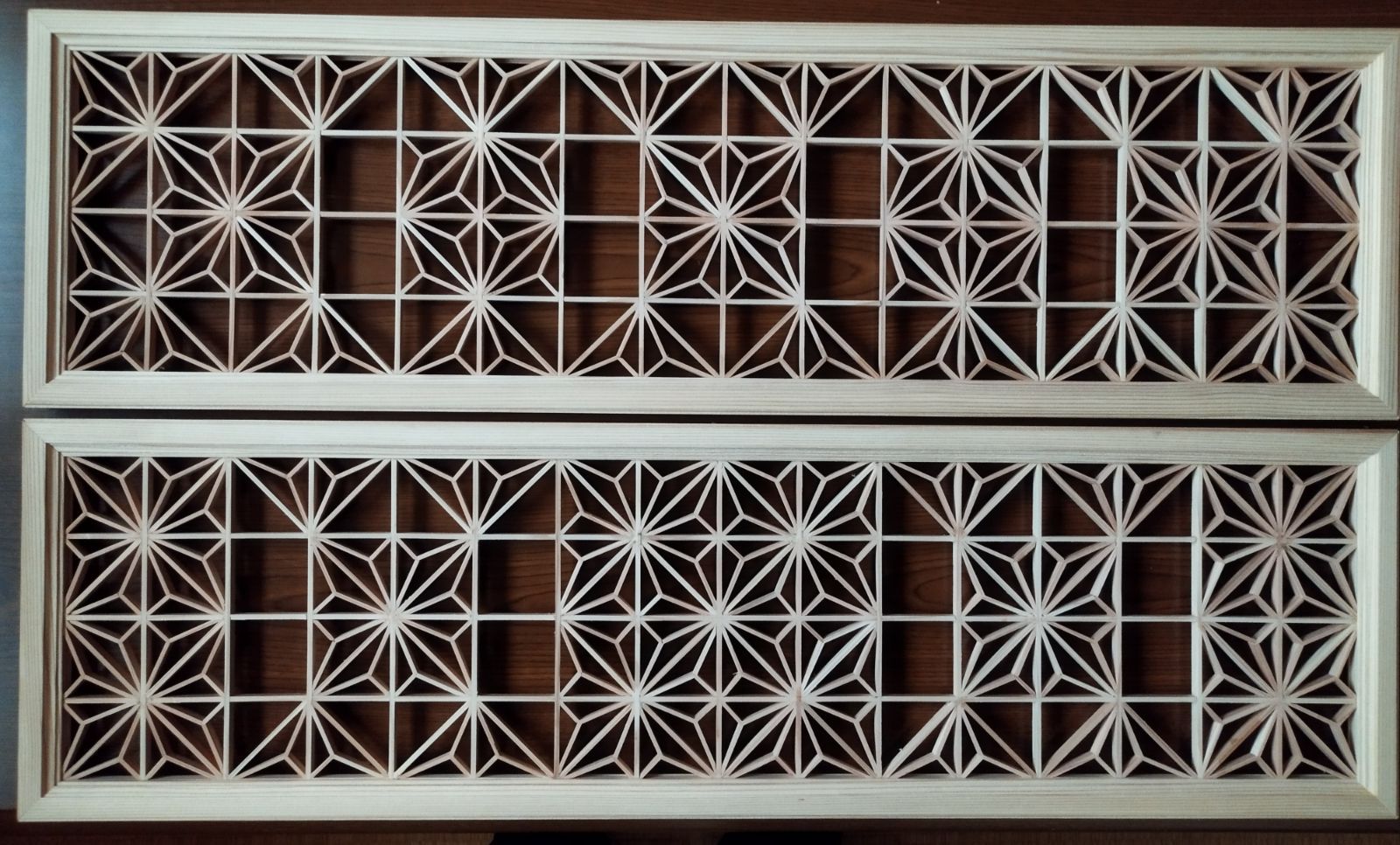 191 麻の葉組子吹き抜け2枚一組 木製額縁