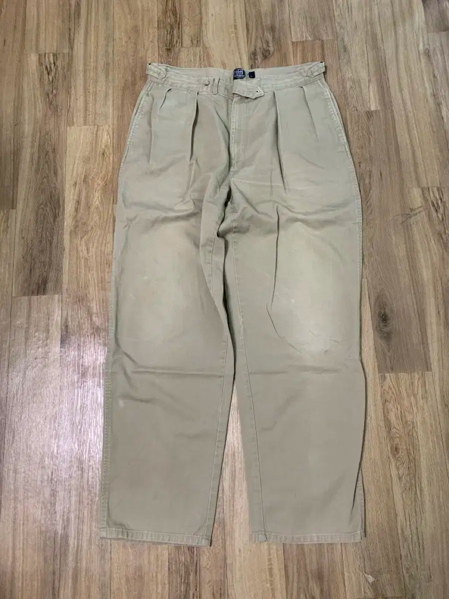 90s ポロ made usa ツータック プリーツ チノ パンツ