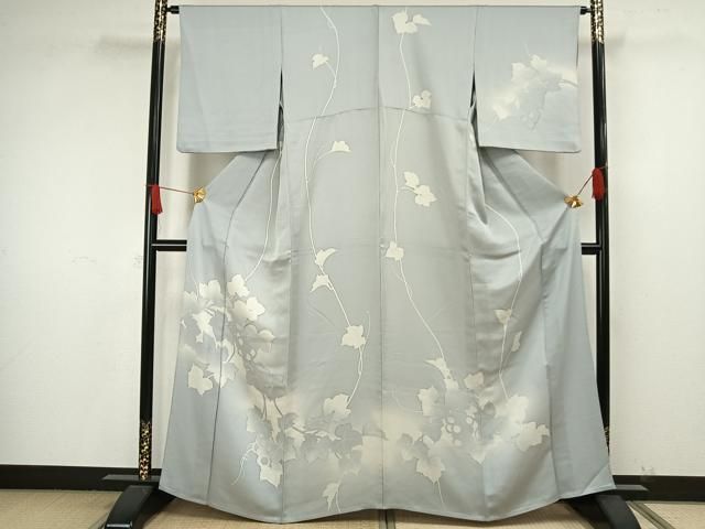 平和屋着物▽訪問着　単衣　蔦の葉文　暈し染め　正絹　逸品　AAAW1585fy 平和屋着物▽訪問着 単衣 蔦の葉文 暈し染め 正絹 逸品 AAAW1585fy