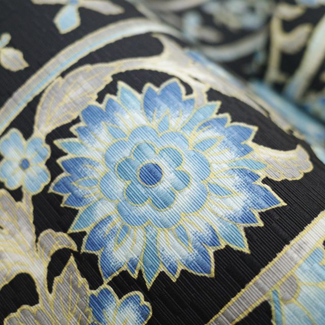 中古】 名古屋帯 リサイクル 本場筑前博多織 岡重 正絹 八寸 博多織