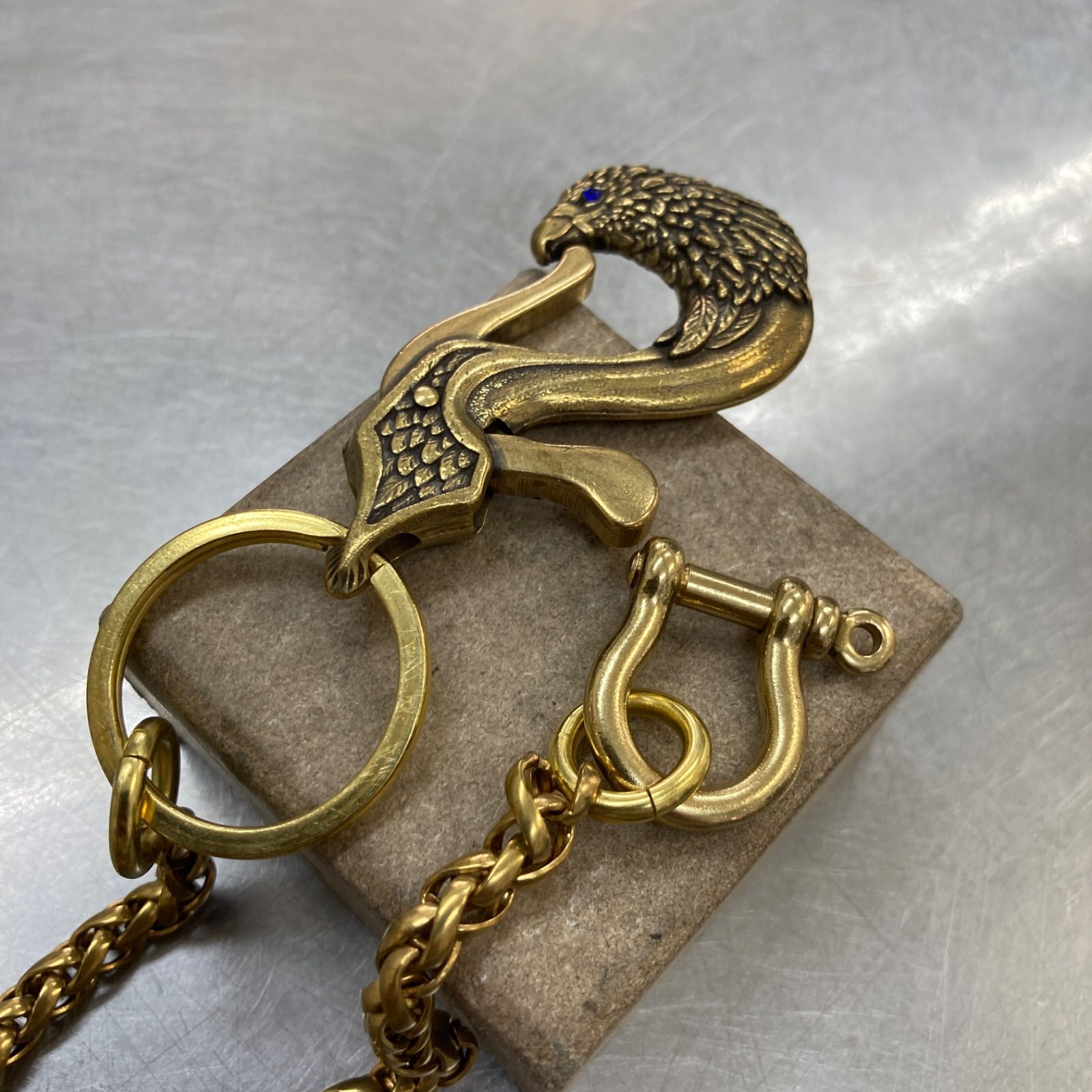 真鍮 イーグルフック ウォレットチェーン キーチェーン アクセサリー