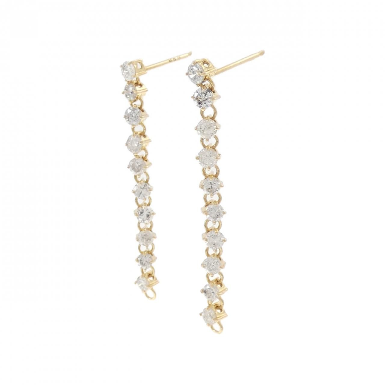 K18YG ダイヤモンド ピアス 1.00CT