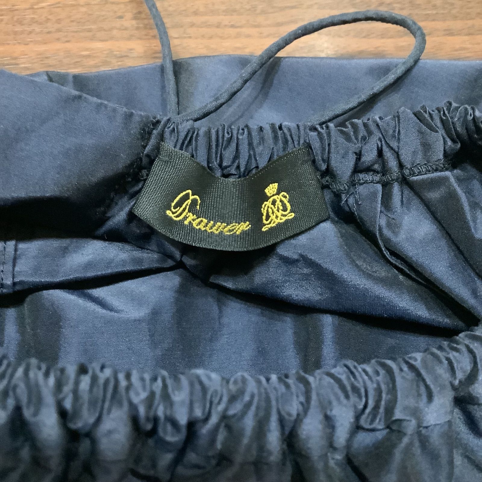 ◾️定価140,400円　ドゥロワー　drawer　ワンピース　シルク　ネイビー DRAWER 美品 Drawer ドゥロワー シルク100％ ティアード