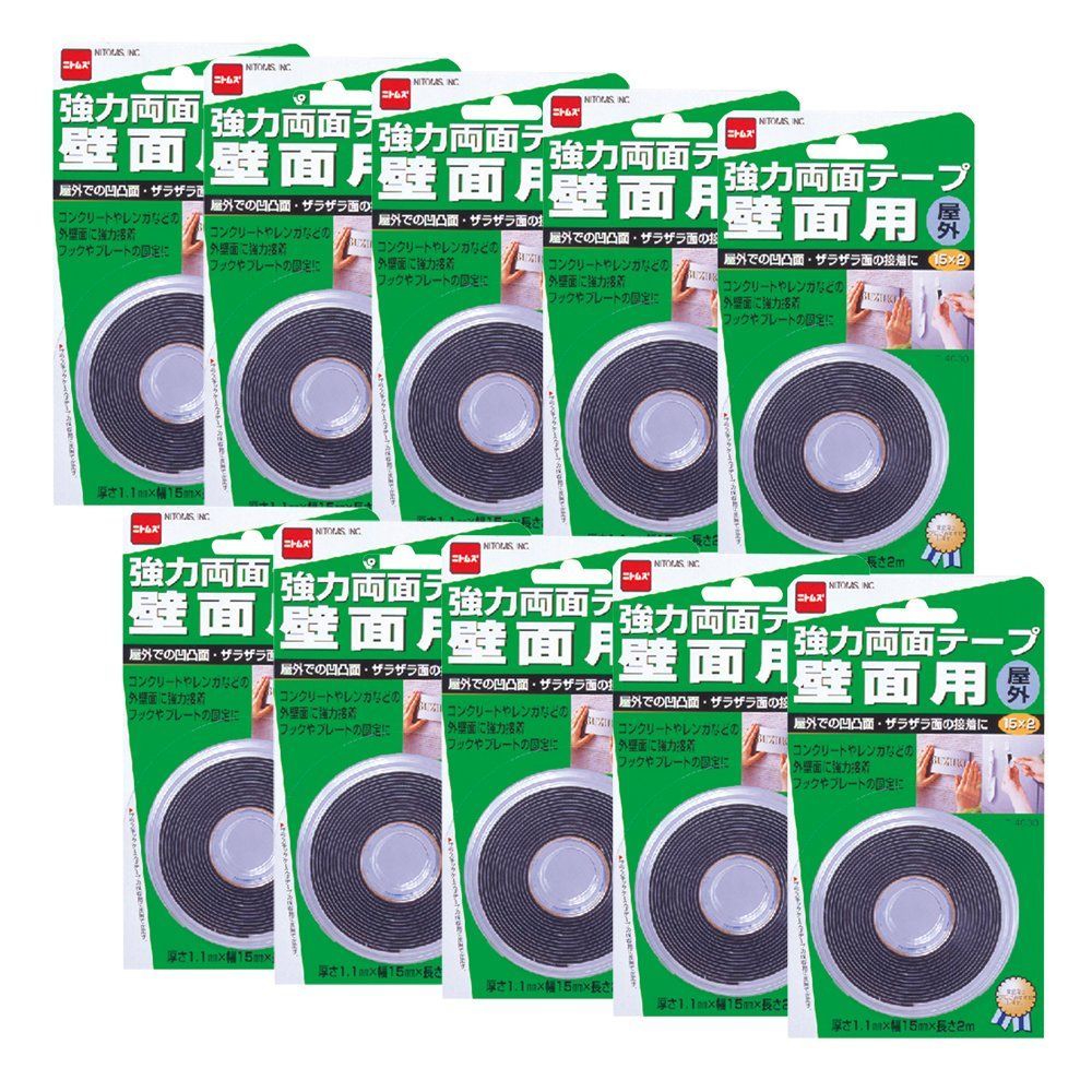 Size:15mm×2m_Style:b_10巻入り ニトムズ 強力両面テープ 壁面用屋外 15mm×2m T4030 10巻入り