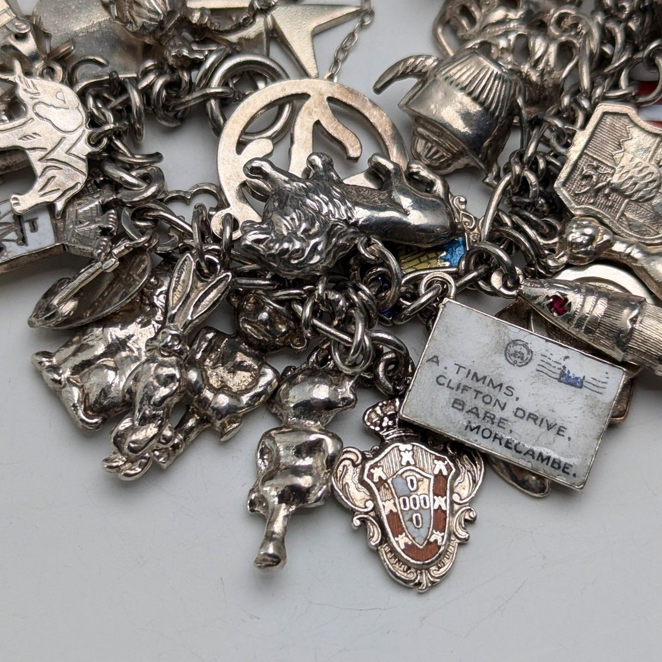 1970年代 英国ヴィンテージ 純銀製 チャームブレスレット 95g - メルカリ