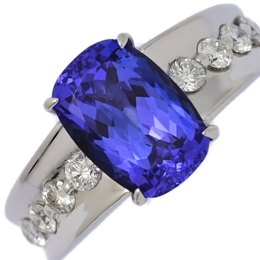 TA2.86ct FD 0.41ct タンザナイト･ダイヤモンドリング･指輪 Pt900-9.5g 11号 51 プラチナ 翌日配送可 ♀ N レディース 592511