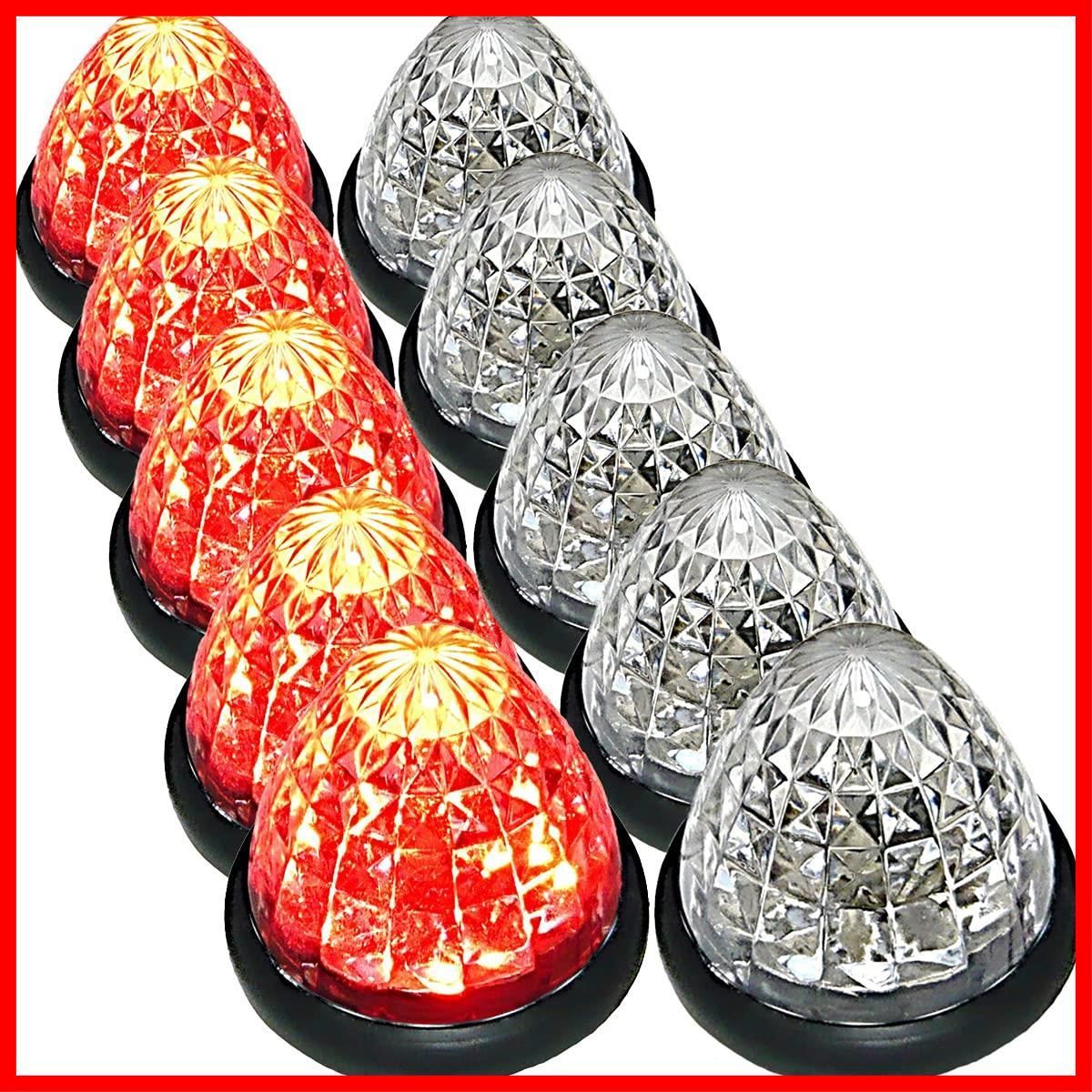 【クーポン有】トラック用 マーカーランプ サイド マーカー 16LED Customize（カスタマイズ） 24V用 標識 ランプ 汎用 10個 セット ブルー/イエロー/ブルー・レッド/イエロー・レッド・ホワイト・