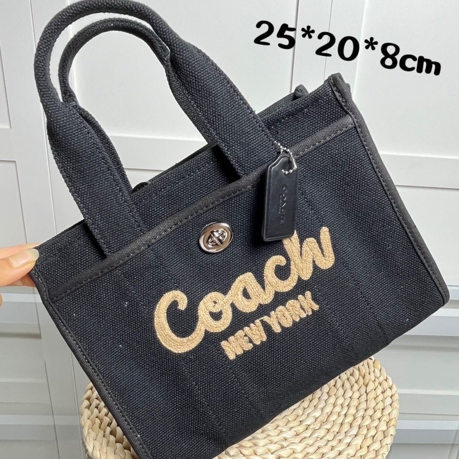 COACH コーチ キャンバストートバッグ 2wayショルダーバッグ ブラック - メルカリ