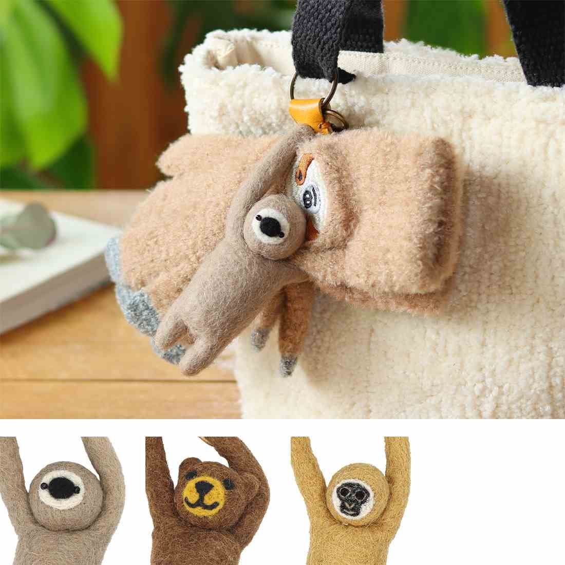 出品 TMC ネパールフェルト グローブホルダー ナマケモノ/クマ/テナガザル