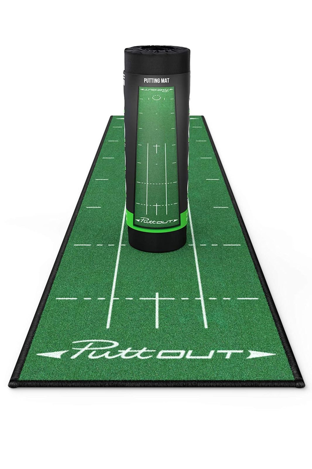 在庫処分 PuttOUT パターマット パター練習マット 実際のグリーンを 限まで再現 ゴルフ練習 マット パター練習器具 3m 2m 室内 巻きぐせがつきにくくコンパクト収納