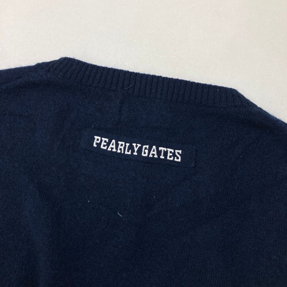 PEARLY GATES ネイビー ロゴセーター PEARLY GATES 【超美品】パーリーゲイツ セーター ネイビー×白 V