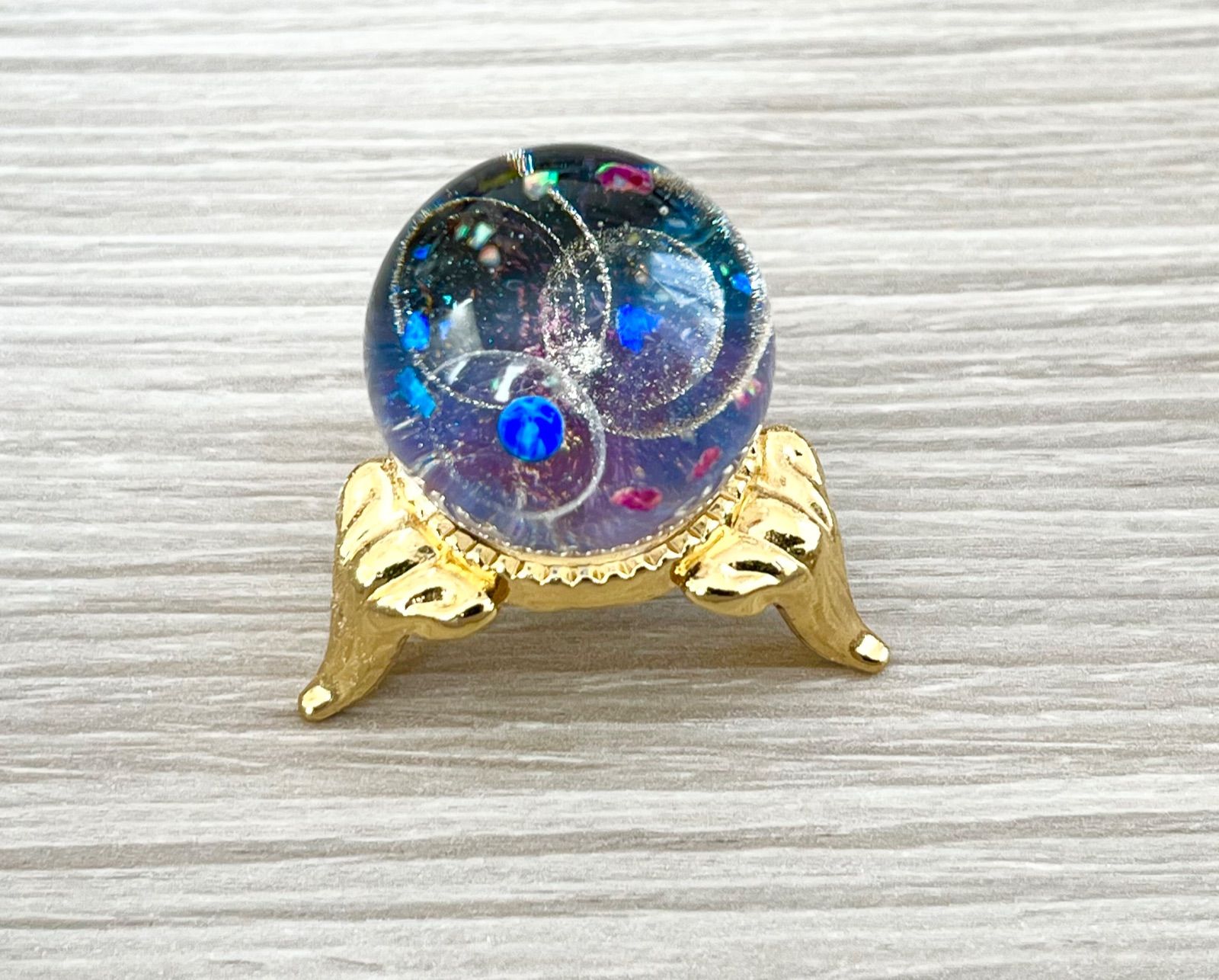 ハンドメイド 153.宇宙玉 レジン玉 球体 ストラップ 20mm - チャーム