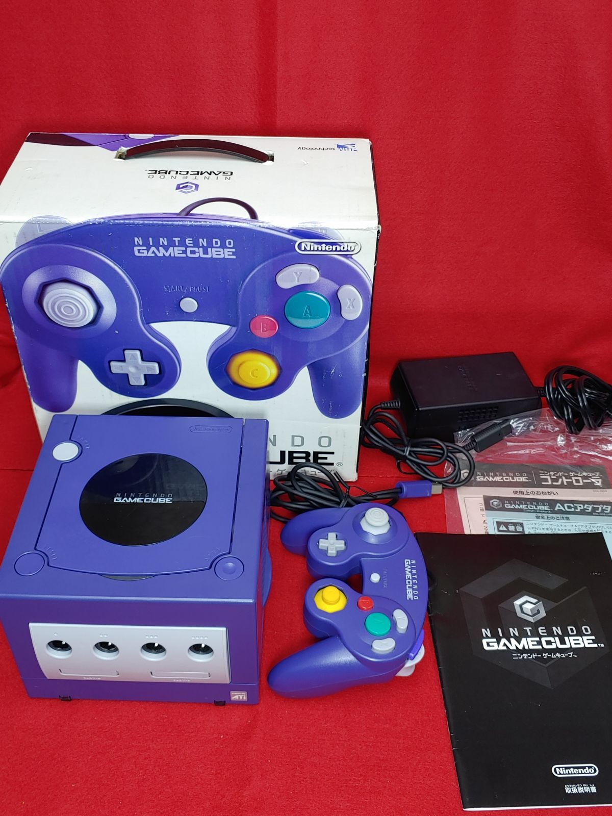 ゲームキューブ　GAMECUBE　バイオレット　本体　箱セット　動作品　⑤ ニンテンドー ゲームキューブ GAMECUBE 本体 バイオレット 動作品 ⑪