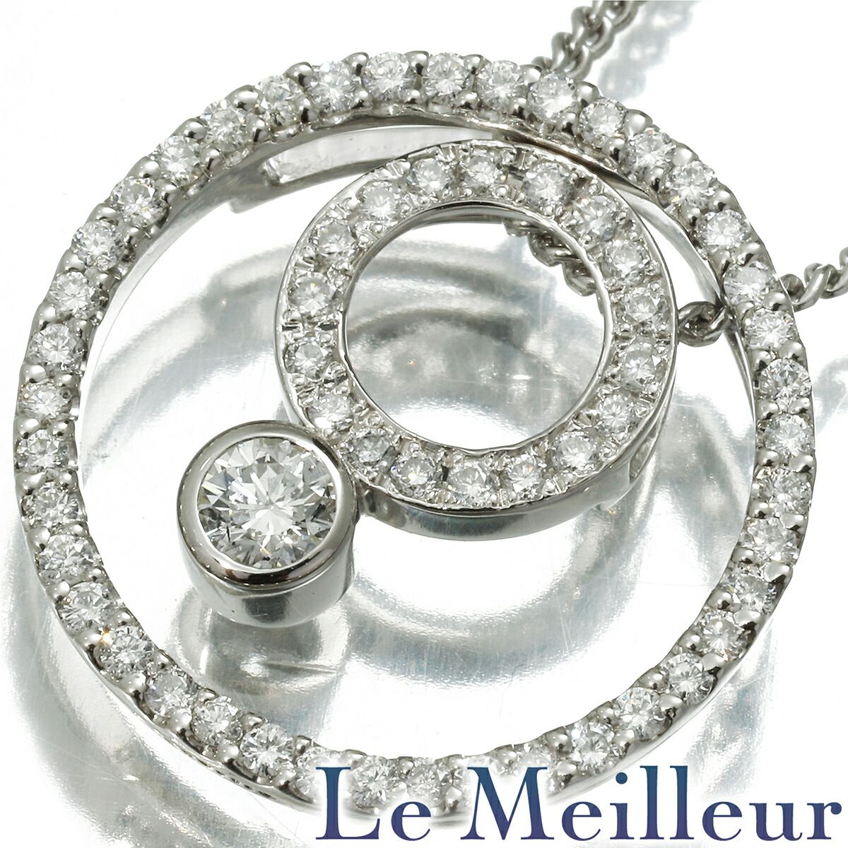 ベリテ サークルモチーフペンダントネックレス ダイヤモンド 0.3ct  