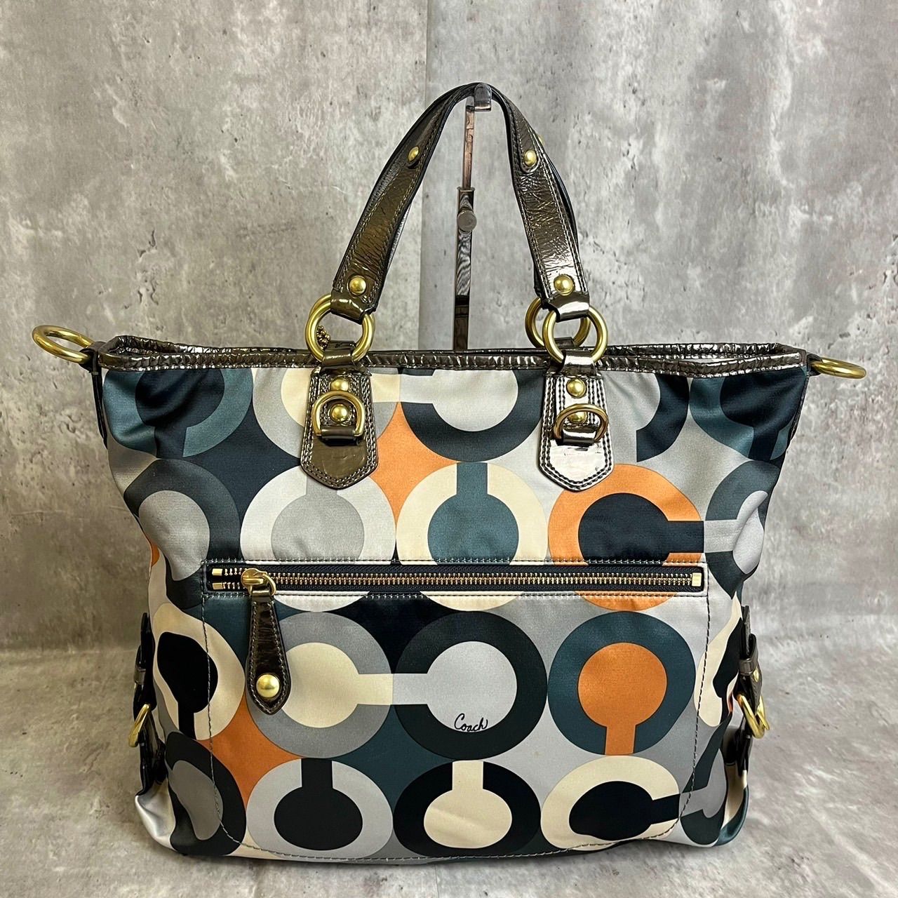 美品 COACH 2way ビジネスバッグ レザー ブラウン A4収納可 極美品】コーチ 2way ビジネスバッグ バイカラー A4収納 通勤 大