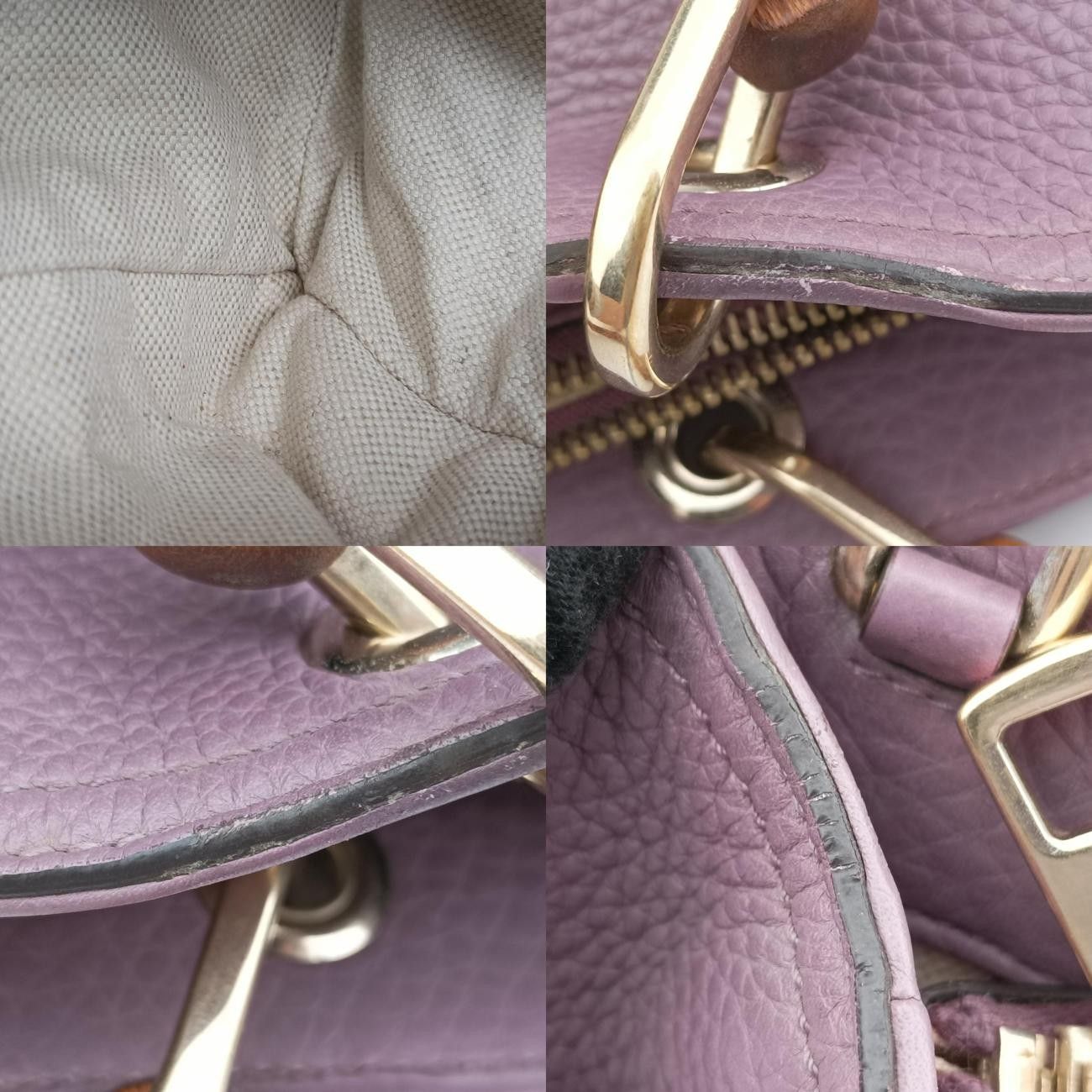 グッチGucciバンブーショッパーパープルレザー323660I017679429