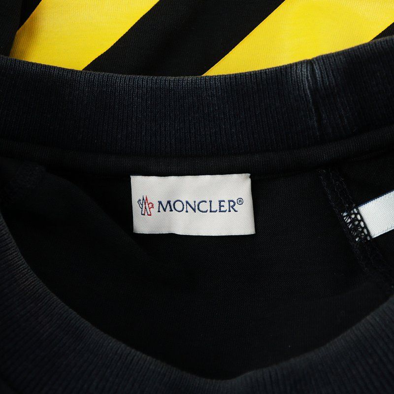 MONCLER Tシャツ 深Vネック トリコロール 半袖 XS ホワイト MONCLER 【カラー限定特価】MONCLER モンクレール 半袖Tシャツ