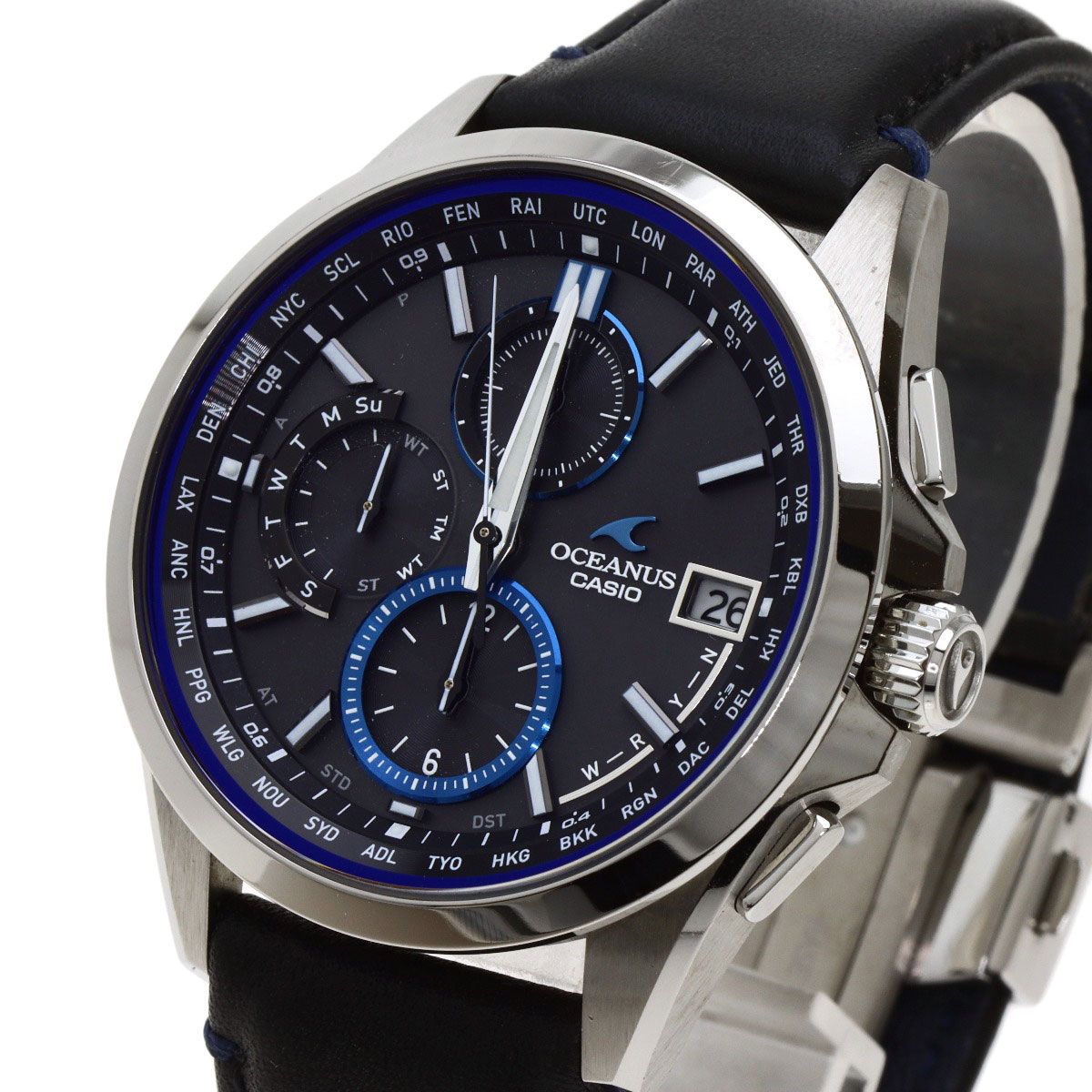 CASIO カシオ OCW-T2600L-1AJF オシアナス 腕時計 チタン 革 メンズ 