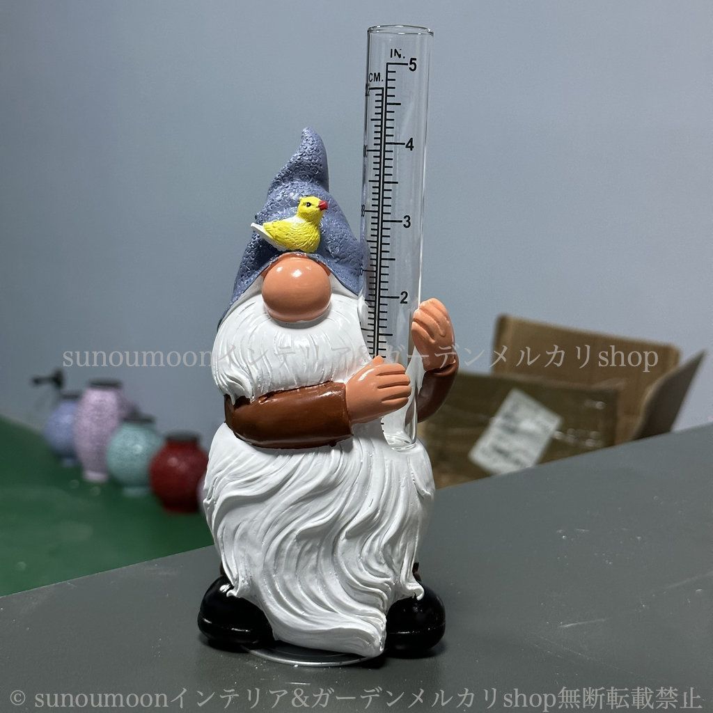 ガーデンオーナメント ガーデニング 庭 インテリア 樹脂 庭の装飾 かわいい 4-7 ガーデン雑貨 ガーデン 小人 屋外雨水測定 雑貨 ノーム ガーデンオブジェ 雨量計 ガーデンインテリア お洒落 おしゃれ