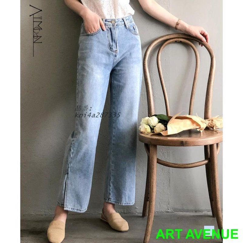 サイドスリット デニムパンツ レディース kni4a287335
