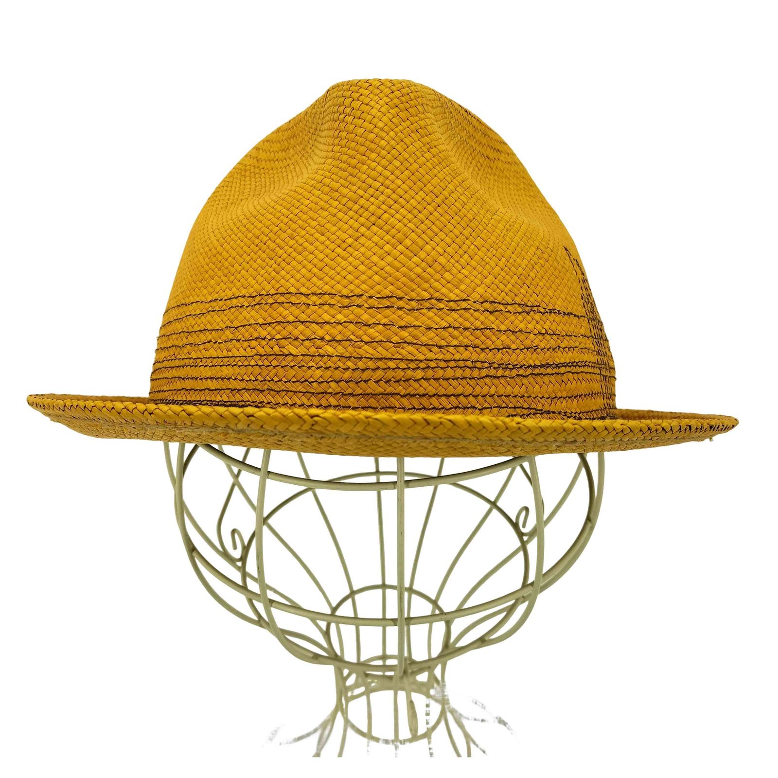 SanFranciscoHat ストローハットパナマハット ステッチリボン SAN FRANCISCO HAT ステッチリボン ストローハット 短いつば