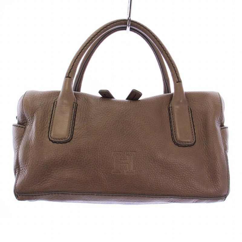 レザー ヒロフ HIROFU ボストンバッグ ハンドバッグ レザー ブラウン /KH