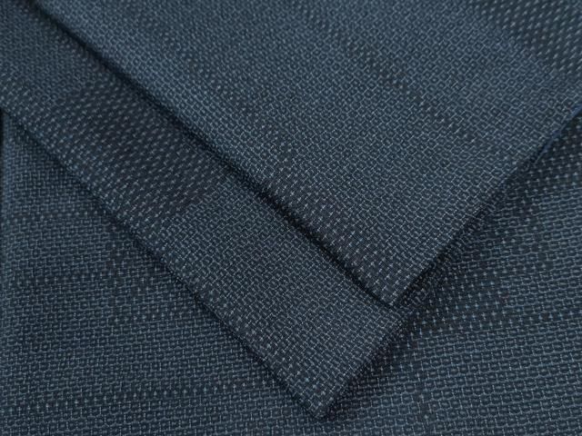 平和屋着物▽本塩沢 単衣 110亀甲 横段文 正絹 逸品 AAAV2842fy