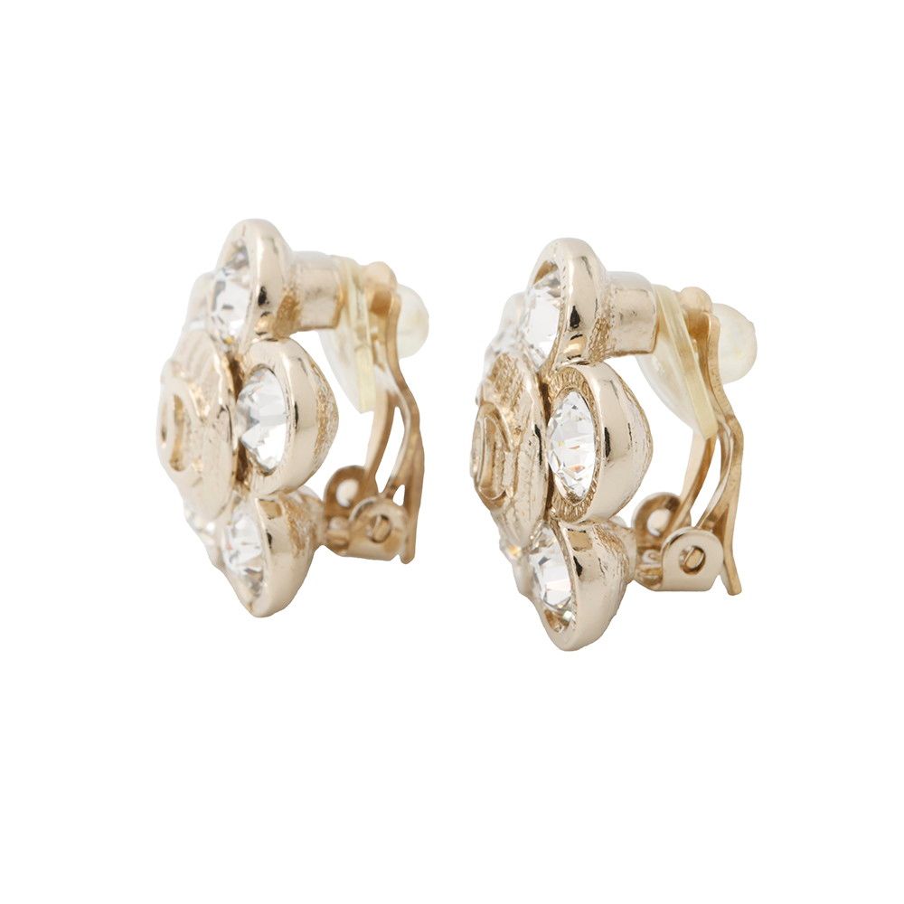 シャネル イヤリング ココマーク フラワー メタル ラインストーン 06A CHANEL アクセサリー