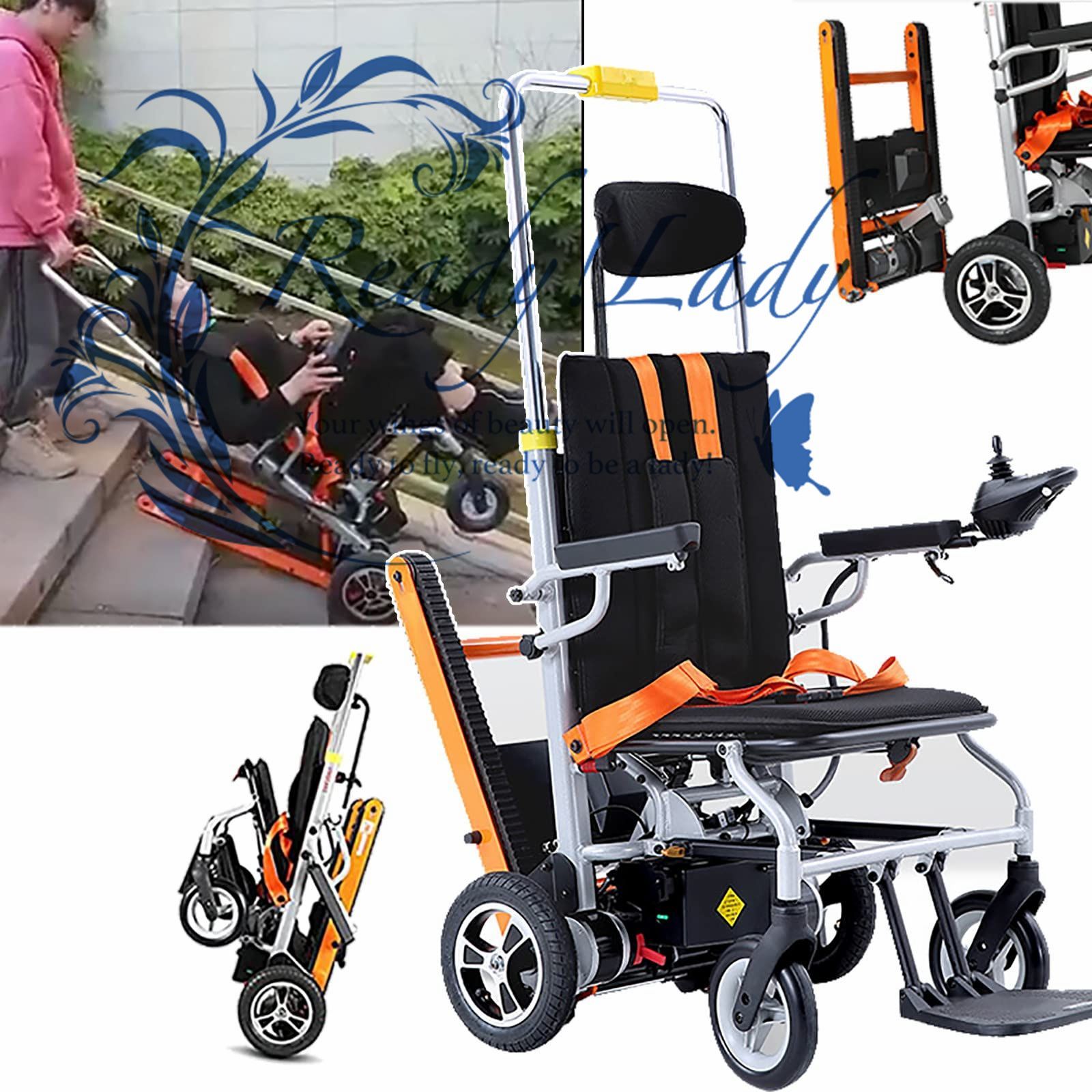 クローラー階段椅子 電動車椅子 2 で 1 取り外し 負荷 150kg|330lb 階段の上下移動 360° ジョイスティック 持久力 25km