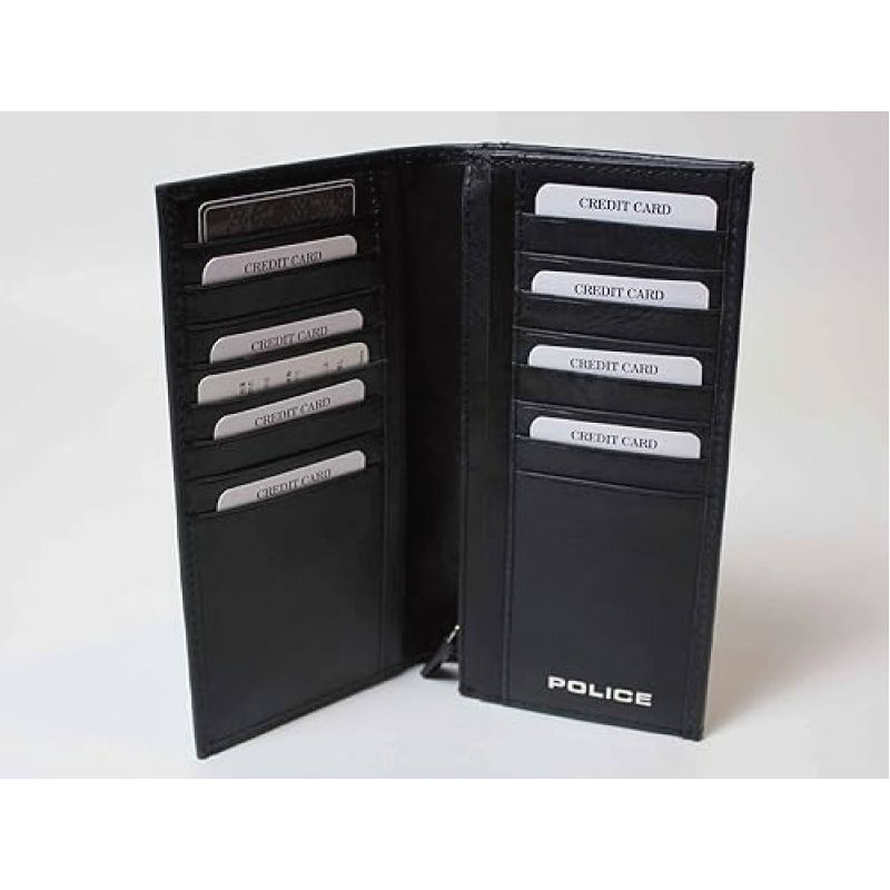 メーカー POLICE ポリス EDGE 長財布 本革 ブラック PA-58001-10 メンズ ブランド財布 スリムデザイン