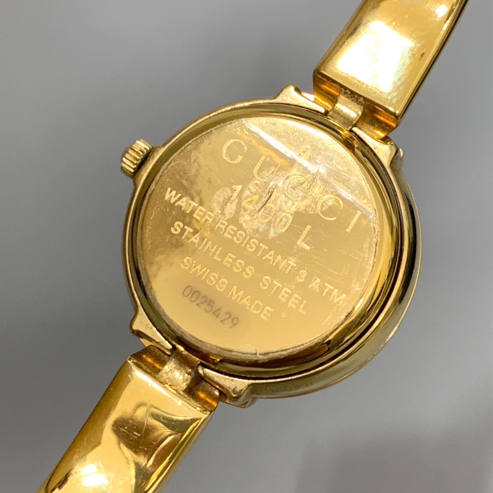 新品電池交換済み】GUCCI グッチ 1400L バングルウォッチ ゴールド