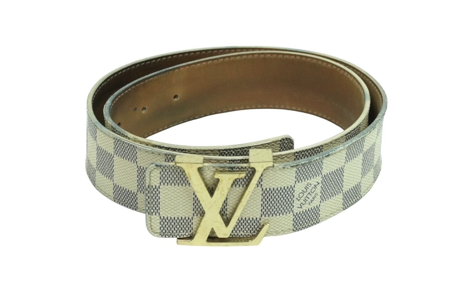 LOUIS VUITTON ルイヴィトン ベルト イニシャル ダミエ アズール 34/85 M9609 ゴールド金具 良品 中古 54909 -  メルカリ