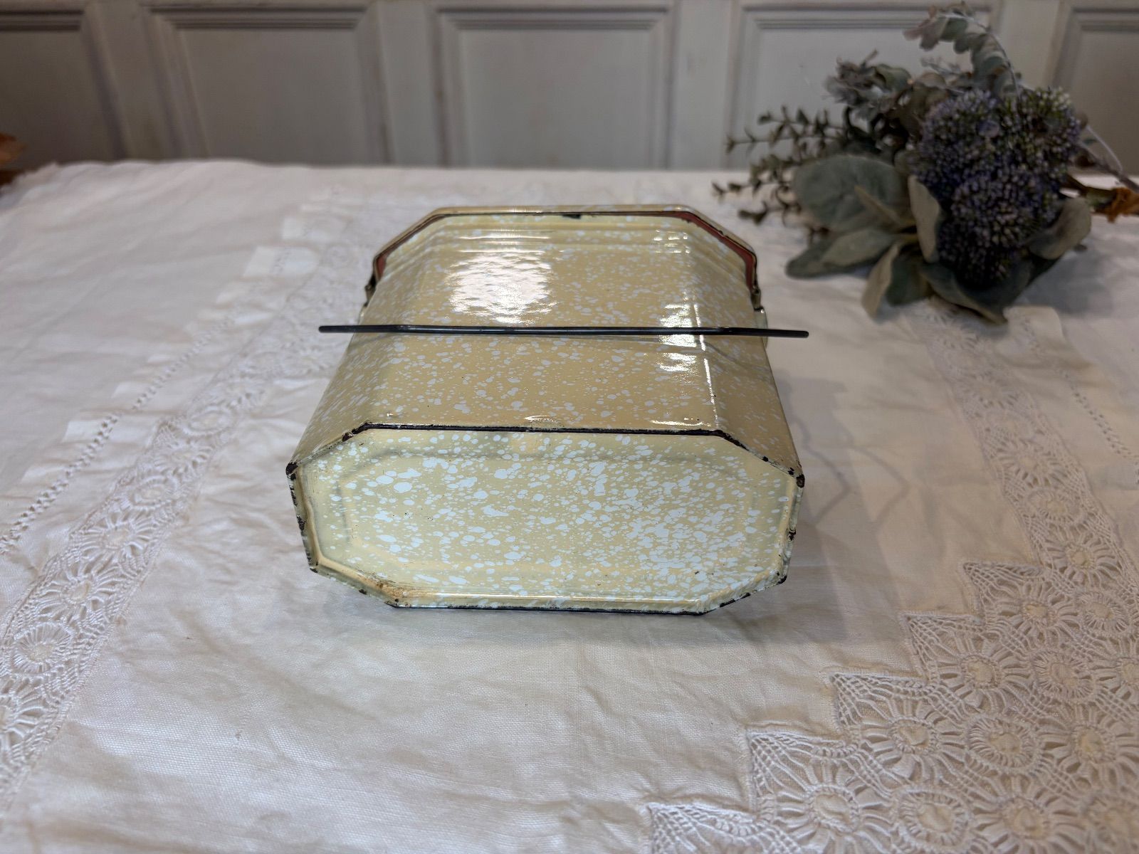 フランスアンティーク ホーロー ランチボックス 弁当箱 2段式 