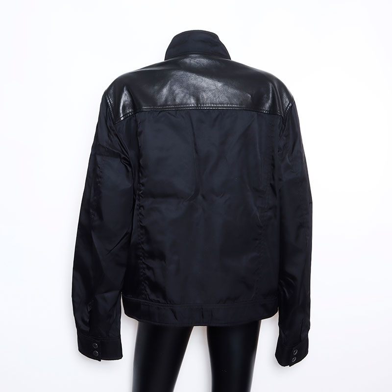 PRADA プラダ ナイロンジャケット レザーパッチ PRADA プラダ ブルゾン レザーパッチ ナイロン Size:52 - メルカリ