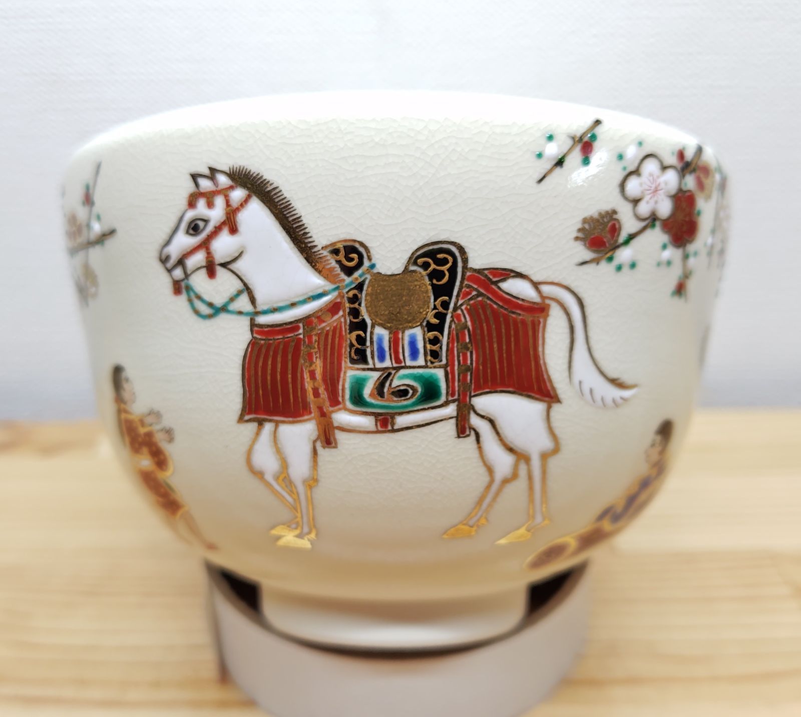 逢絢亭 茶道具 令和８年 ２０２６年 干支茶碗 京焼 仁清 神馬の絵 田中万祥 共箱入り