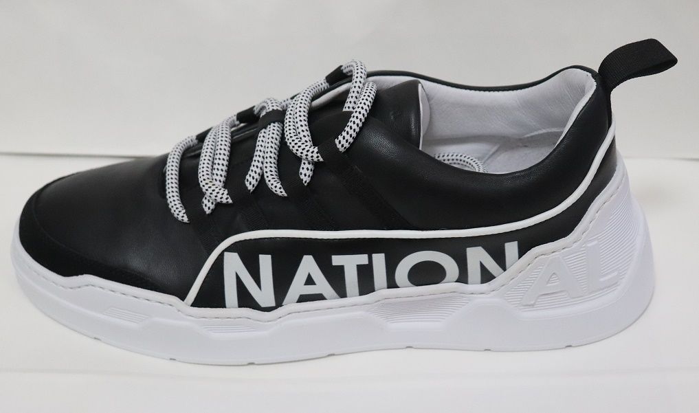 コスチューム ナショナル新品レザースニーカー43箱付きロゴ伊製74800円 CoSTUME NATIONALコスチューム ナショナル新品メンズレザースニーカー