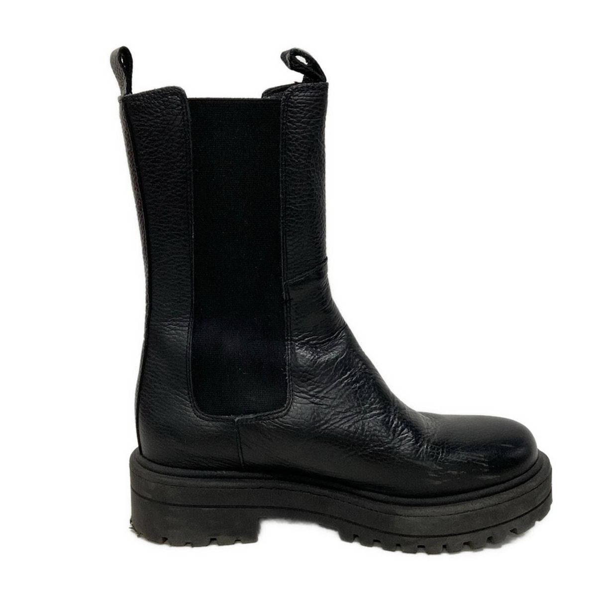 CarmenSalas カルメンサラス ショートブーツ 37 レディース - 黒 サイドゴア レザー