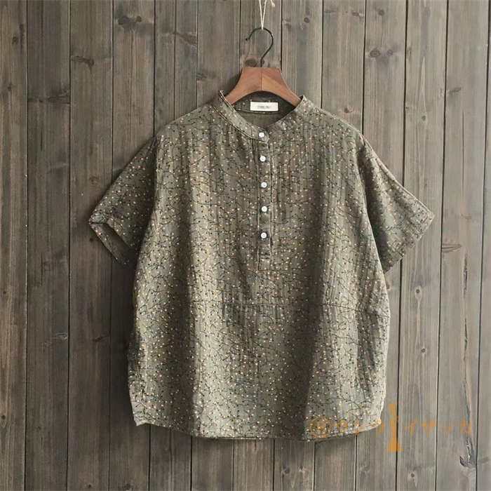 ガーゼ シャツ Tシャツ ブラウス レディース 夏 春 ガーゼシャツ